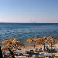 Seashore landscape and resort in Chios, Greece