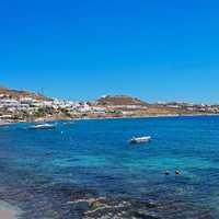 Seaside landscape in Greece in Mykonos