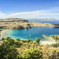 Seaside landscape view in Greece