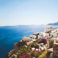 Seaside Village in Greece landscape