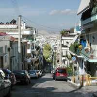 Streets of Hippodamian grid in Piraeus, Greece