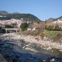 View of Xanthi from Kosynthos river in Greece