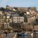 View to the old town with the Byzantine fortress in Kavala, Greece