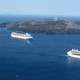 Cruise Ship near the dock at Santorini, Greece