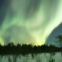 Aurora Borealis above the North Pole, Greenland