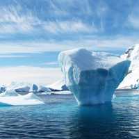 Iceberg flow in the landscape in Greenland