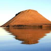 Mountain landscape above the lake in Greenland