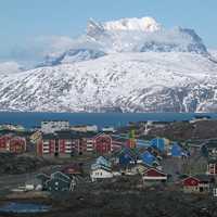 Nuuk city below Sermitsia in Greenland