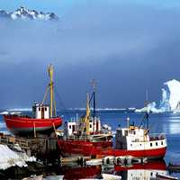 Ships at the Port in Greenland