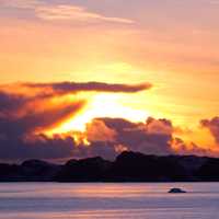 Sunset Beyond the clouds in Greenland