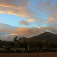 Dusk over the airstrip in Pignon, Haiti