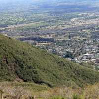 Town from mountain near Pignon, Haiti