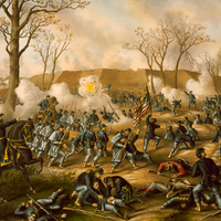 battle-of-fort-donelson-painting-with-troops-firing-american-civil-war