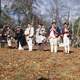 American Soldiers reenactment at the battle of cowpens in the American Revolution