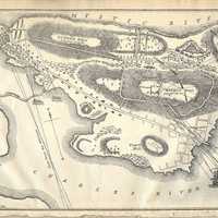 A historic map of Bunker Hill featuring military notes, American Revolution