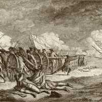 Romanticized 19th-century depiction of Battle of Lexington during the American Revolution