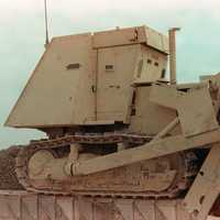 An armored bulldozer similar to the ones used in the attack in the Gulf War