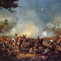 Armies Clashing at the Decisive Battle of Waterloo during the Napoleonic Wars