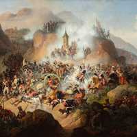 Polish cavalry at the Battle of Somosierra in Spain, 1808 during the Napoleonic Wars