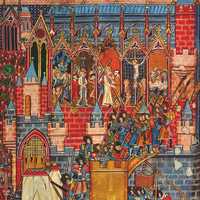 Siege of Jerusalem as depicted in a medieval manuscript during the Crusades