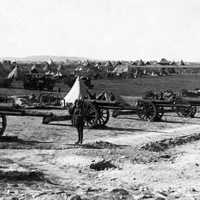 British artillery battery on Mount Scopus in the Battle of Jerusalem during World War I