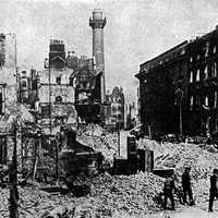 Sackville Street  in Dublin, Ireland in 1916 in World War I