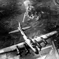 American 8th Air Force Boeing B-17 Flying Fortress bombing raid on the Focke-Wulf factory