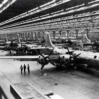 B-29 Superfortress strategic bombers being built in World War II