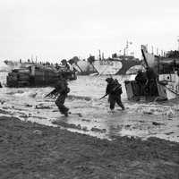 British Troops coming ashore at Gold Beach, D-Day, World War II