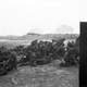 British troops take cover after landing on Sword Beach during D-Day, World War II