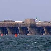 The German submarine base in Lorient during World War II