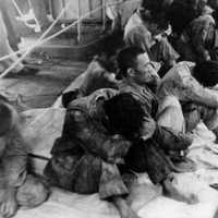 Japanese survivors of the Hiryu picked up by USS Ballard, Battle of Midway, World War II