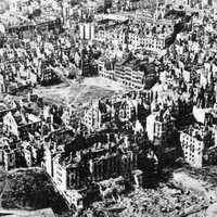 Ruins of Warsaw in 1945 in World War II