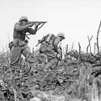  U.S. Marine from the 2nd Battalion,1st Marines on Wana Ridge, Okinawa