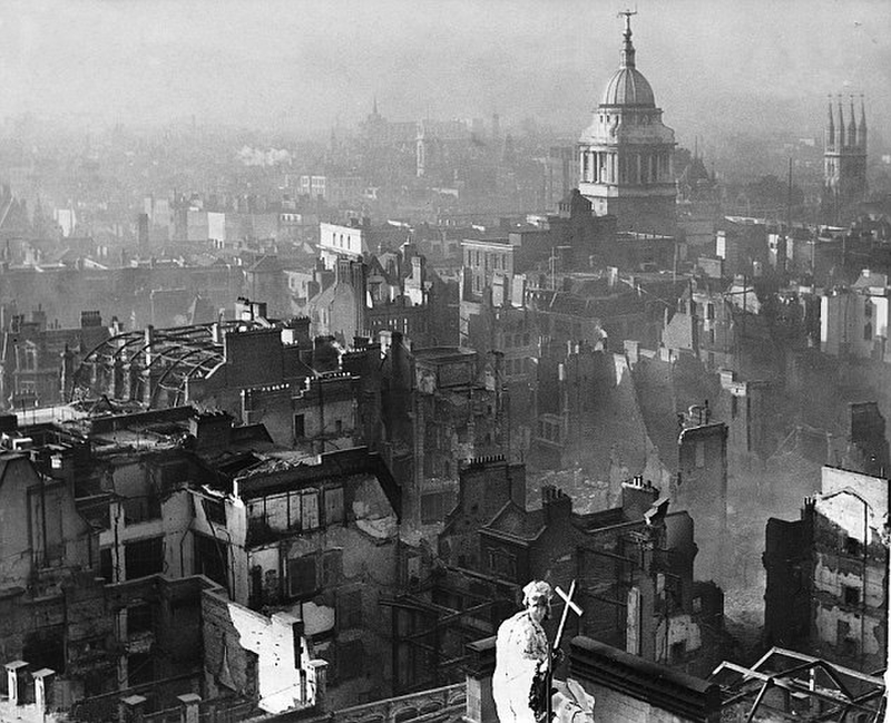 View Of London After The German Blitz In 1940 During World War II Image 
