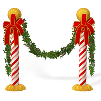 Candycane Poles with Mistletoe Christmas Decorations