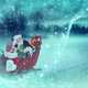 Santa Claus and Elf riding in the Sleigh 