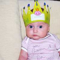 Birthday Baby with Crown on head