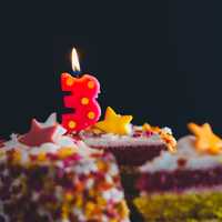 Third birthday celebration and cake