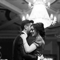 Black and White photo of couple at a ball on valentine's day