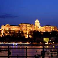 Budapest Castle at Night in Hungary