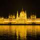 Budapest lighted up at night in Hungary