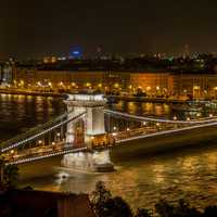 Grand view of Széchenyi Chain Bridge in Budapest, Hungary