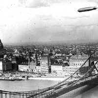 Zeppelin above Budapest in 1931 in Hungary