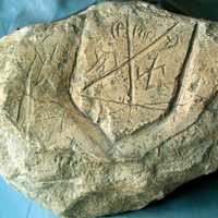 Stone shield pattern of Pécs with Hungarian script 