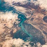 Aerial View of a river in Iceland