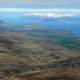 Aerial view of the fjord in Akureyri, Iceland