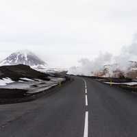 Driving into Mountains in Iceland