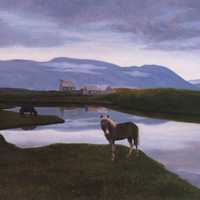 Painting of Horse and Landscape