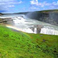 Waterfall landscape in Iceland